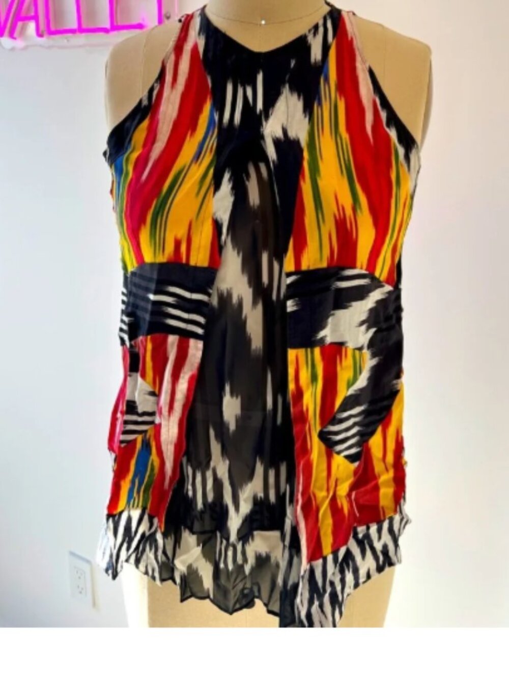 ALTUZARRA Silk Ikat Print Blouse
